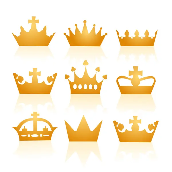 Набор Золотых Корон — стоковый вектор