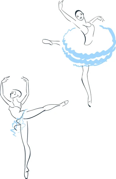 Ballerina Skizze Vektorillustration — Stockvektor