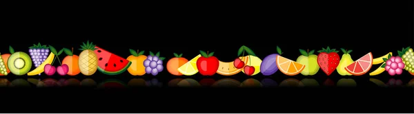 Conjunto Frutas Frescas Ilustración Vectorial — Vector de stock