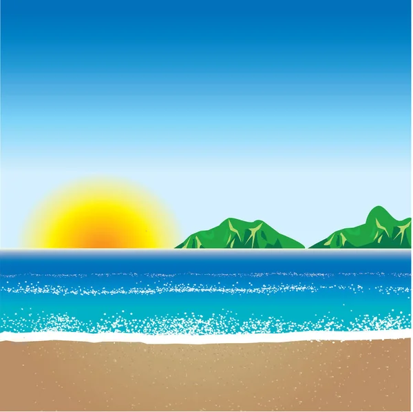 Vector Illustration Beach Background — Stock Vector