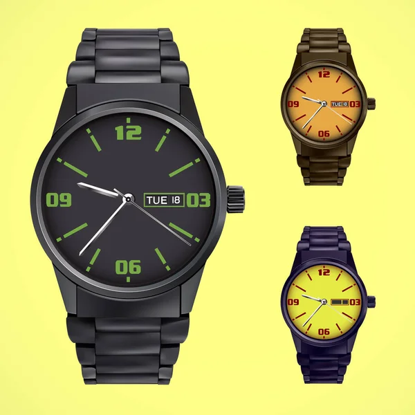 Set Watches Yellow — Stock Vector