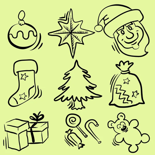 Zestaw Ikon Boże Narodzenie Ilustracji Wektorowych — Wektor stockowy