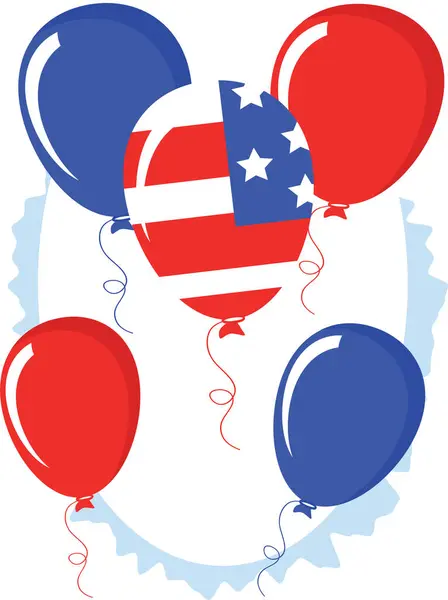 Happy Independence Day Usa Flags Balloons Vector Illustration Design — Stock Vector