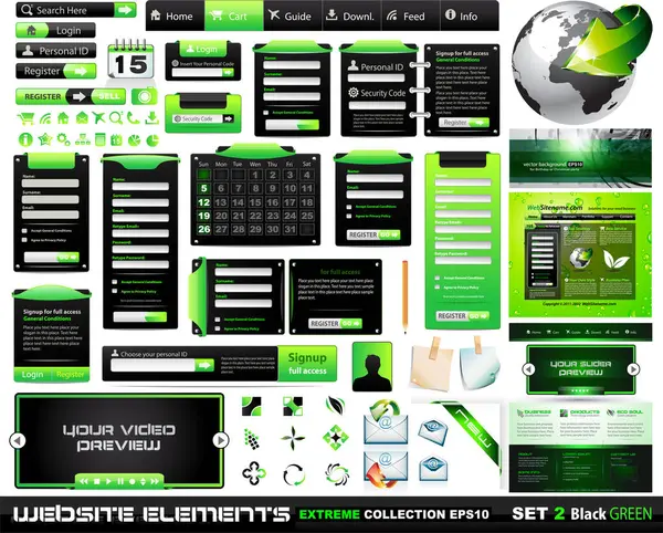 Webdesign Elementen Websitecomponenten Rechtenvrije Stockillustraties