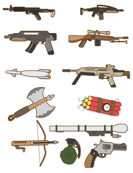 Cartoon Weapons Vector Icons Vector Graphics