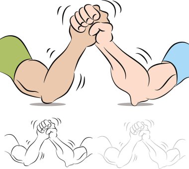 Güçlü bir adamın çizgi filmi. vektör illüstrasyonu