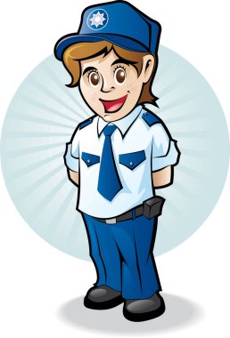 karikatür polisi - vektör illüstrasyon 
