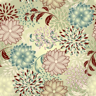 Çiçek süslemeli vektörsüz desen