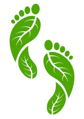 foot print icon, cartoon style