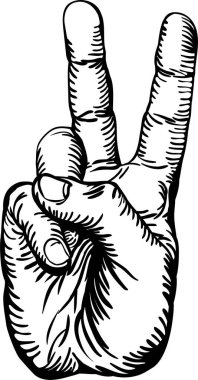 Beyaz arkaplanda rock roll işareti çizimi