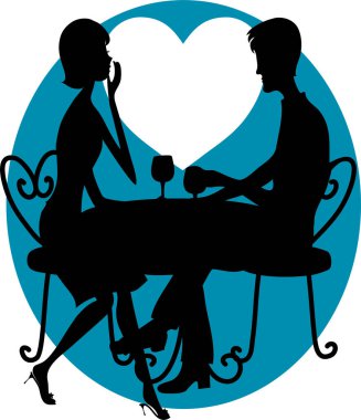 Romantik bir çift buluşuyor. vektör