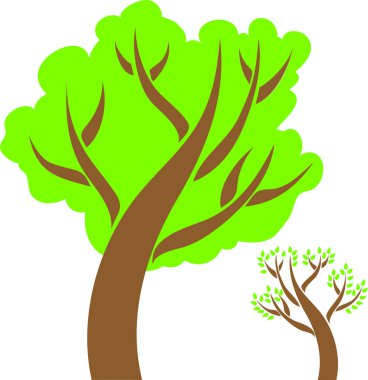 yeşil ağaç simgesi, basit vektör illüstrasyonu