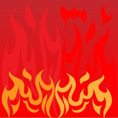 Kırmızı arkaplanda yangın alevleri