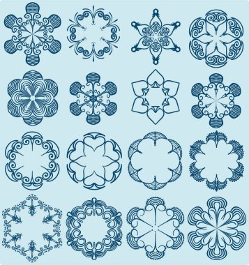 vektör süsleme kar tanelerinin koleksiyonu