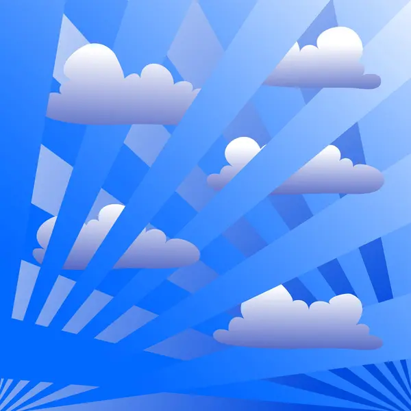 Vector Abstracto Ilustración Nubes Cielo Azul — Vector de stock