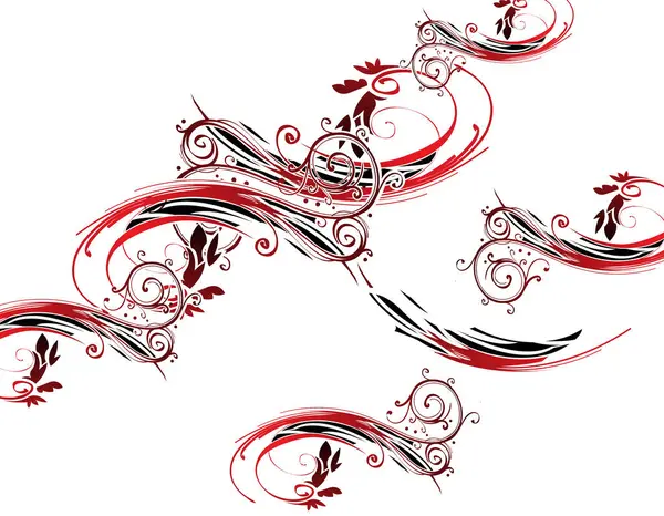 Red White Swirls Design — Stock Vector
