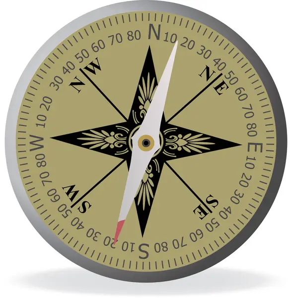 Kompas Med Kompasset Vektorillustration – Stock-vektor