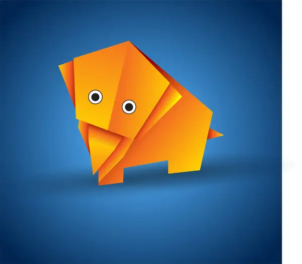 Pomarańczowy Origami Wektor Ilustracja Prosty Projekt — Wektor stockowy