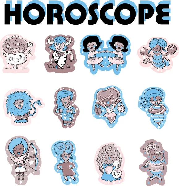Ensemble Signes Vectoriels Pour Horoscope — Image vectorielle