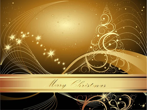Christmas New Year Background Gold Snowflakes — Stock Vector
