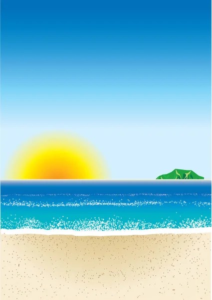 Vector Illustration Beach Background — Stock Vector