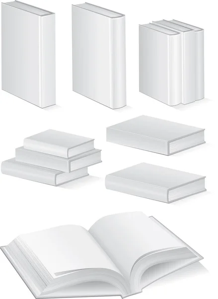 Portada Libros Blancos Blanco Ilustración Vectorial — Vector de stock