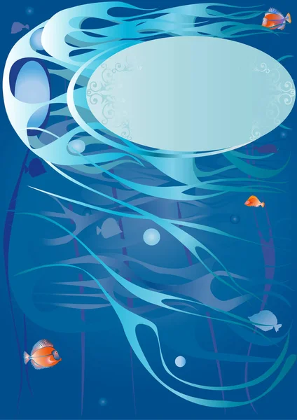 Sea Underwater Background Waves Vector Illustration — Stock Vector