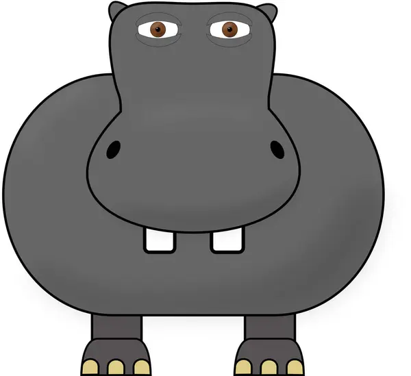 Uma Ilustração Desenho Animado Hipopótamo — Vetor de Stock