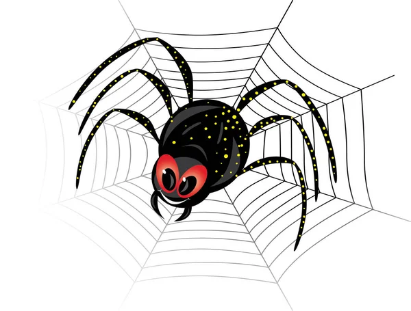 Spinne Netz — Stockvektor