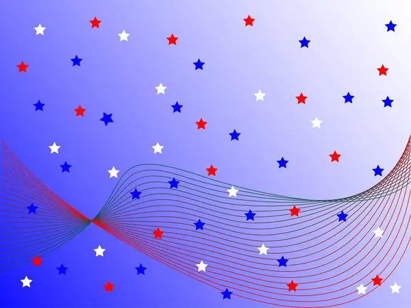 Fond Abstrait Avec Des Étoiles Colorées Des Rayures — Image vectorielle
