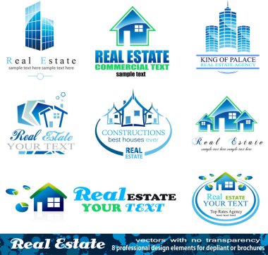 Emlak Logosu Tasarımı. Vektör İllüstrasyonu