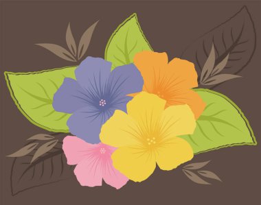 Dekoratif ikon vektör illüstrasyon tasarımlı güzel çiçekler