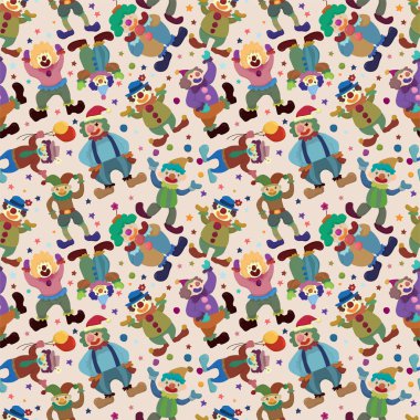 Çizgi film palyaçolarının vektörsüz deseni