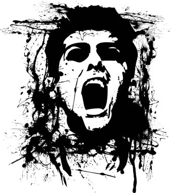 Korkunç adam suratı. vektör illüstrasyonu.