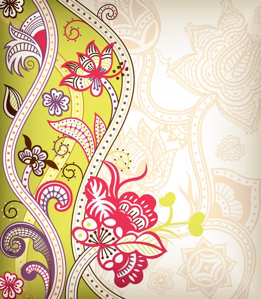 クロムリーの装飾が施された花の背景 — ストックベクタ