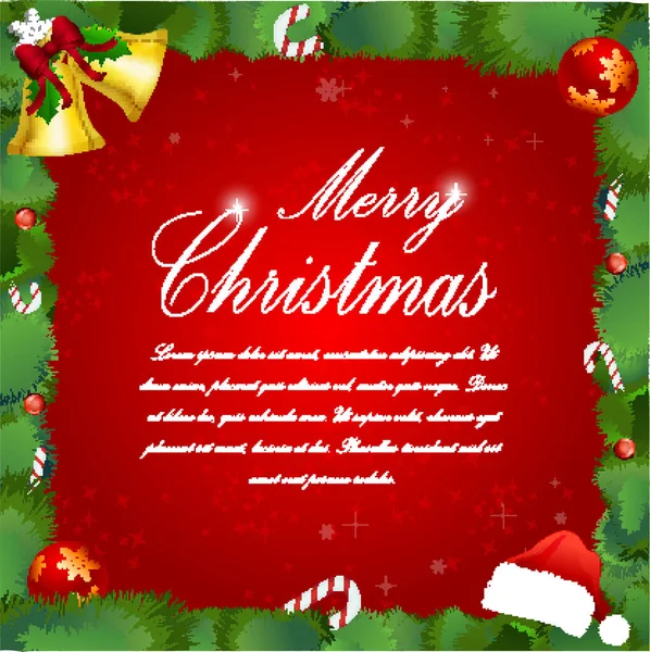 Beautiful Festive Christmas Background Vector Illustration — Stock Vector