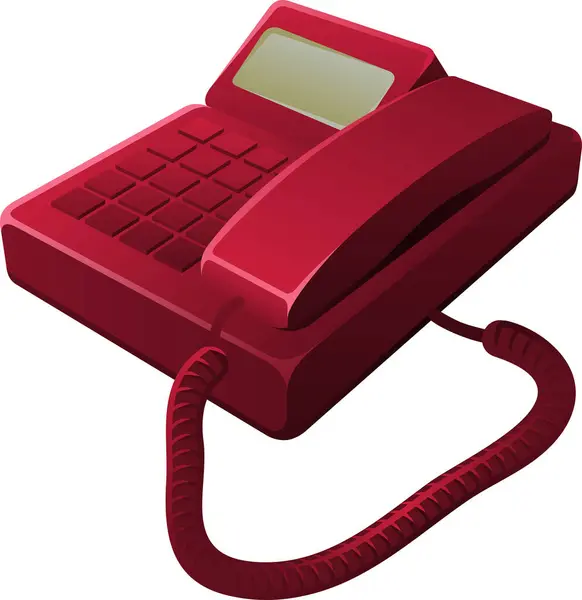 Telefono Con Colore Rosso Illustrazione — Vettoriale Stock