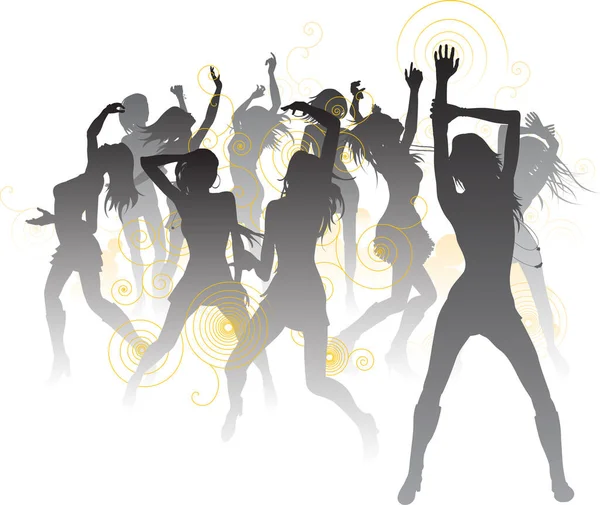 Tanzende Silhouetten Von Frauen — Stockvektor