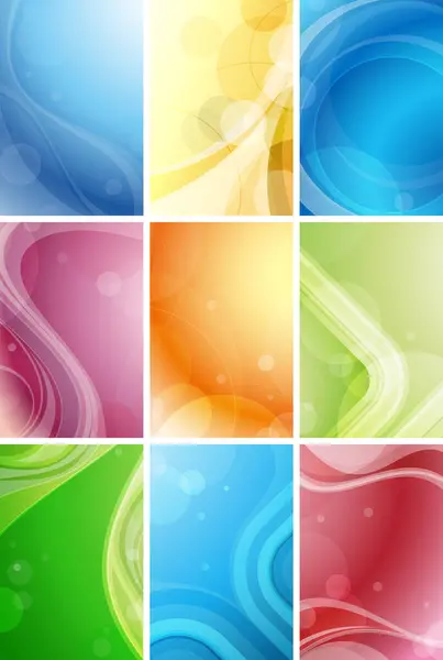 Set Abstract Colourful Backgrounds Vector Illustration — Stock Vector