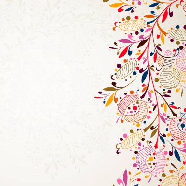 Çiçek elementleriyle festival arka planının vektör illüstrasyonu