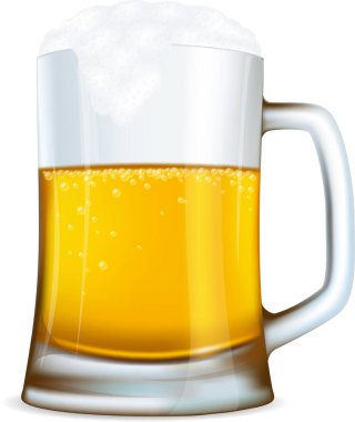 Köpüklü bira bardağı.