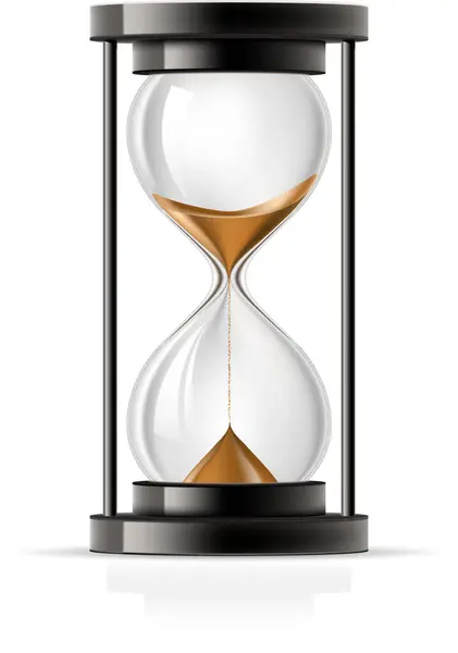 Relógio Vidro Com Ampulheta Gestão Tempo Ilustração — Vetor de Stock