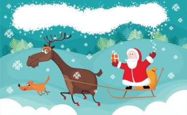 # Noel Baba # Ren geyikleriyle karlı arazide