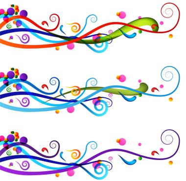 Kurdeleli renkli vektör illüstrasyonu