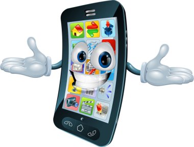 cep telefonu karakteri, 3d illüstrasyon