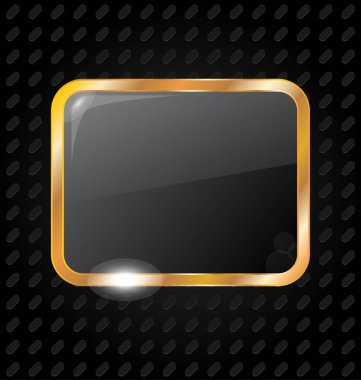 Altın çerçeveli siyah arkaplan. şablon tasarımı.