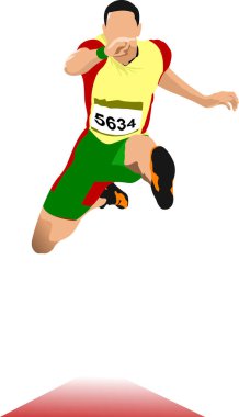 Koşan adam. Spor konsepti. resimleme