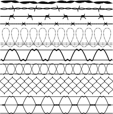 Dikenli tellerin vektör çizimleri