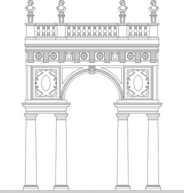 Kemer, vektör illüstrasyonunun mimari ögesi