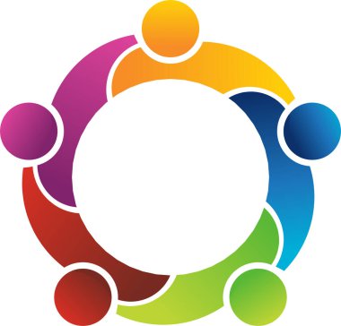 Takım çalışması insanları logo şablon tasarımı